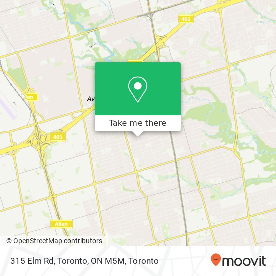 315 Elm Rd, Toronto, ON M5M map