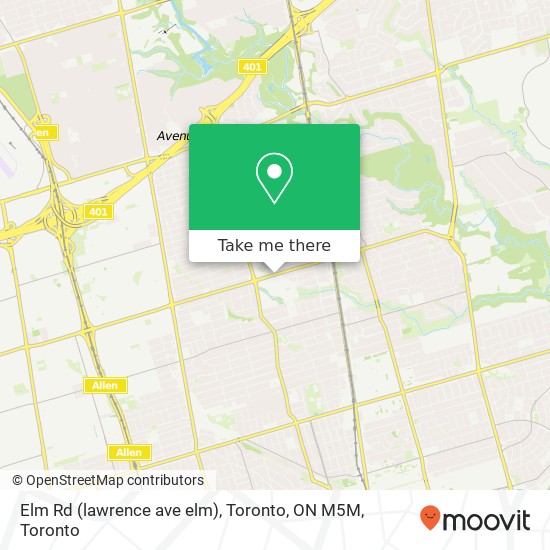 Elm Rd (lawrence ave elm), Toronto, ON M5M map