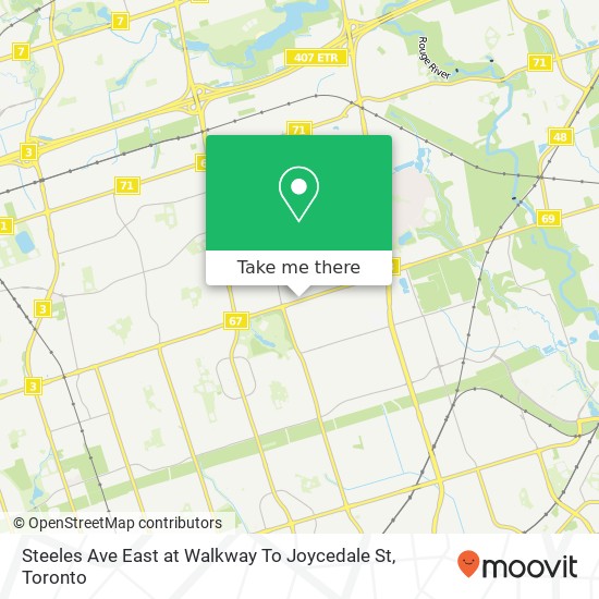 Steeles Ave East at Walkway To Joycedale St map