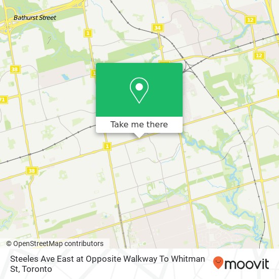 Steeles Ave East at Opposite Walkway To Whitman St map