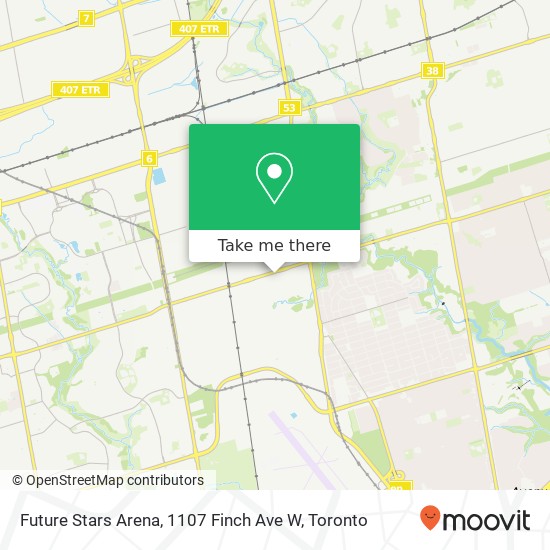 Future Stars Arena, 1107 Finch Ave W map