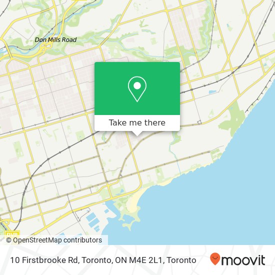 10 Firstbrooke Rd, Toronto, ON M4E 2L1 map