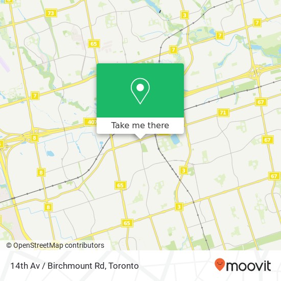 14th Av / Birchmount Rd map