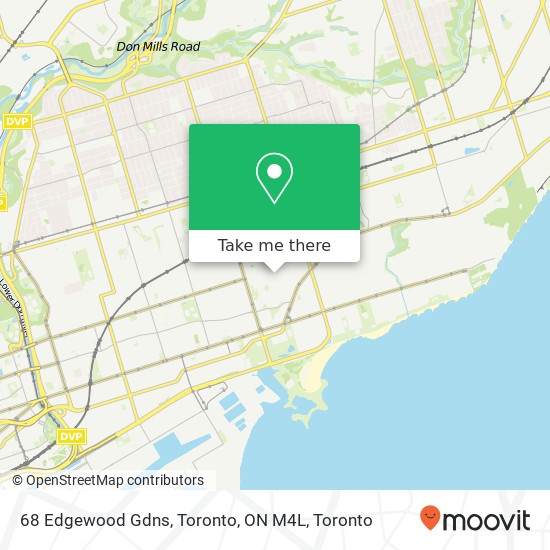 68 Edgewood Gdns, Toronto, ON M4L map