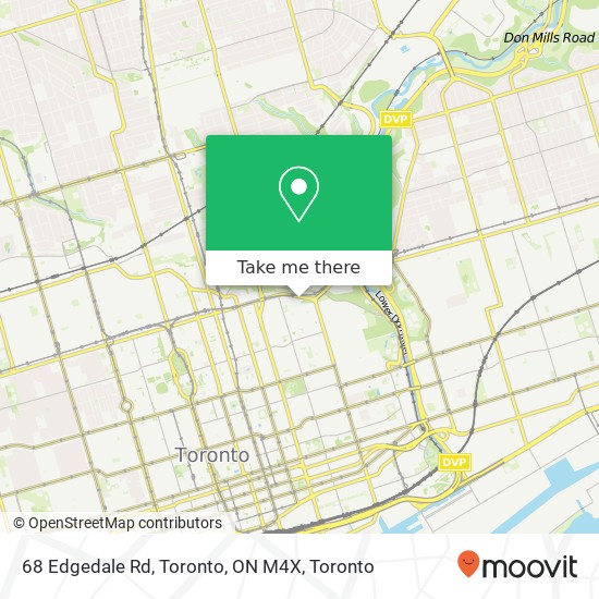 68 Edgedale Rd, Toronto, ON M4X map