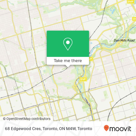 68 Edgewood Cres, Toronto, ON M4W map