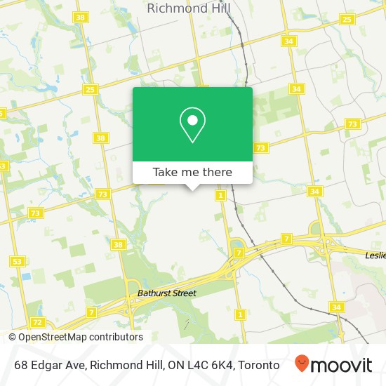 68 Edgar Ave, Richmond Hill, ON L4C 6K4 map