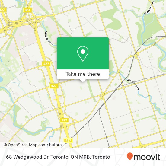 68 Wedgewood Dr, Toronto, ON M9B map