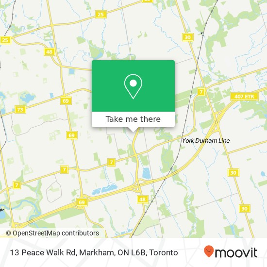 13 Peace Walk Rd, Markham, ON L6B map