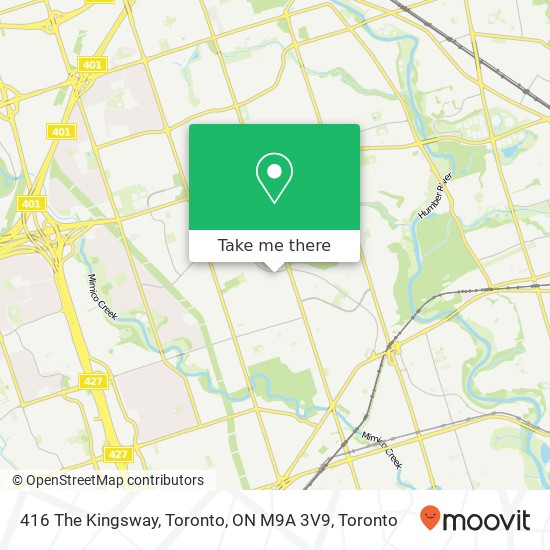 416 The Kingsway, Toronto, ON M9A 3V9 map