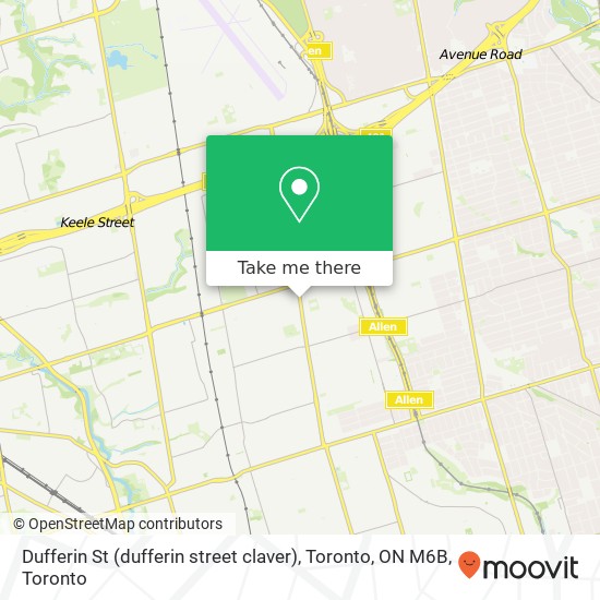 Dufferin St (dufferin street claver), Toronto, ON M6B map