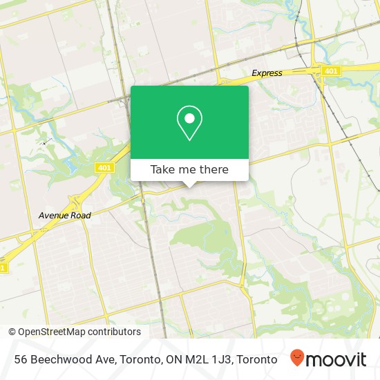 56 Beechwood Ave, Toronto, ON M2L 1J3 map