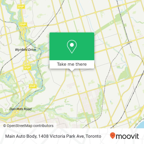 Main Auto Body, 1408 Victoria Park Ave map