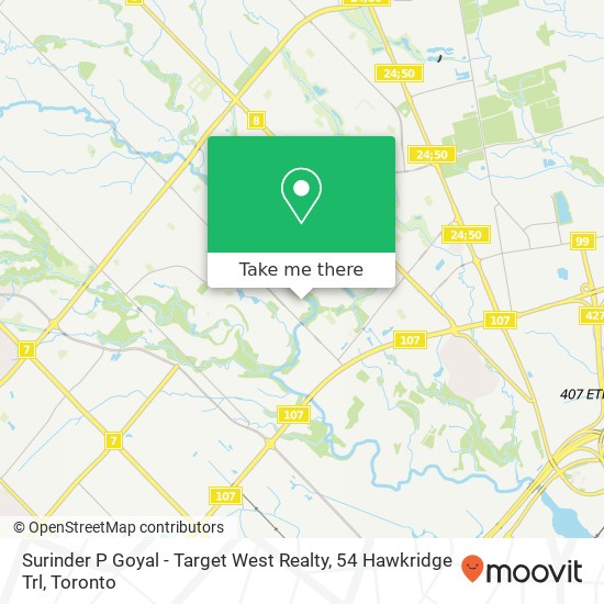 Surinder P Goyal - Target West Realty, 54 Hawkridge Trl map