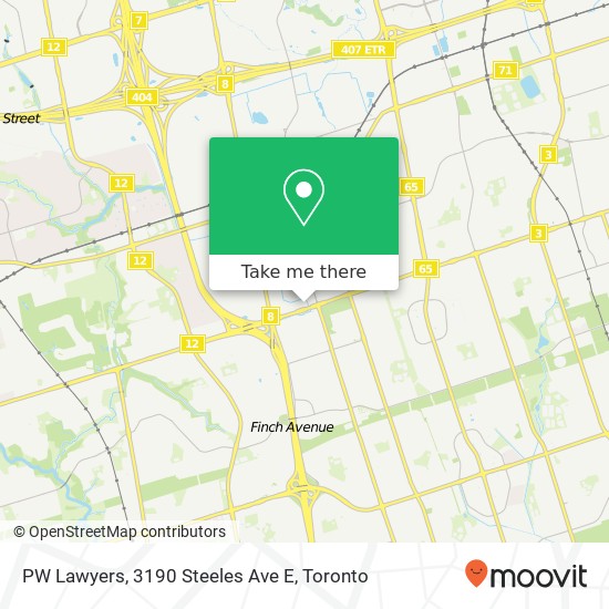 PW Lawyers, 3190 Steeles Ave E map