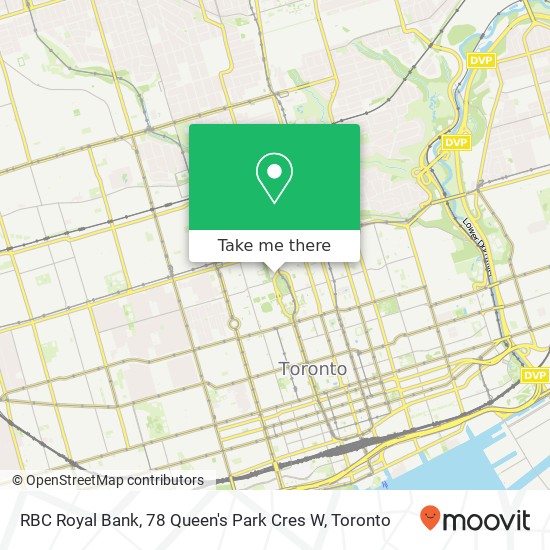 RBC Royal Bank, 78 Queen's Park Cres W map