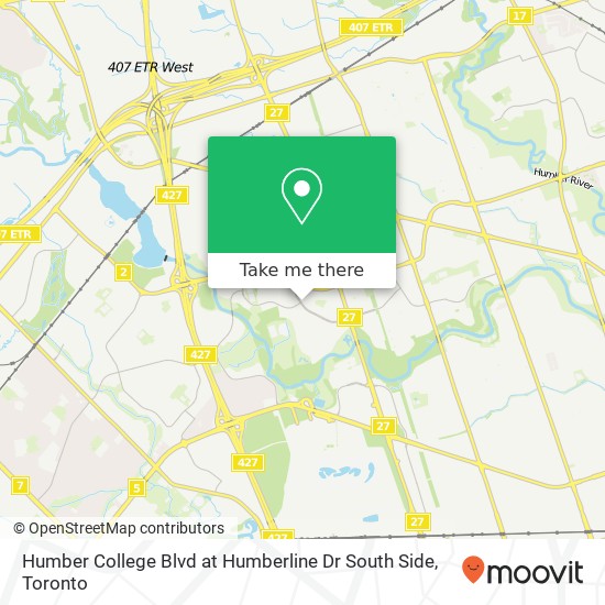 Humber College Blvd at Humberline Dr South Side map