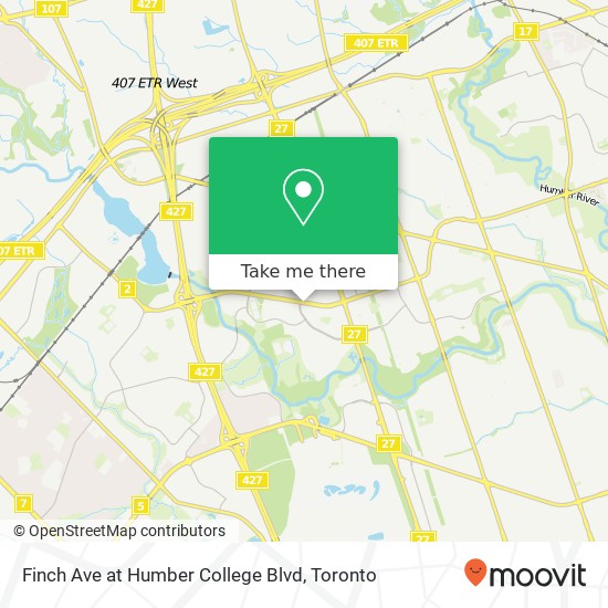 Finch Ave at Humber College Blvd map
