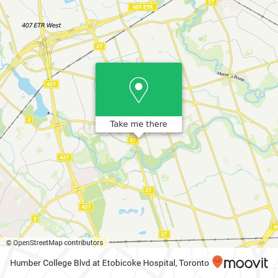 Humber College Blvd at Etobicoke Hospital map