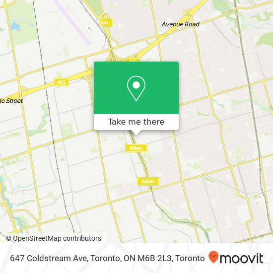 647 Coldstream Ave, Toronto, ON M6B 2L3 map