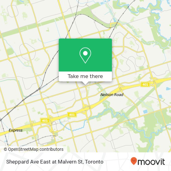 Sheppard Ave East at Malvern St map