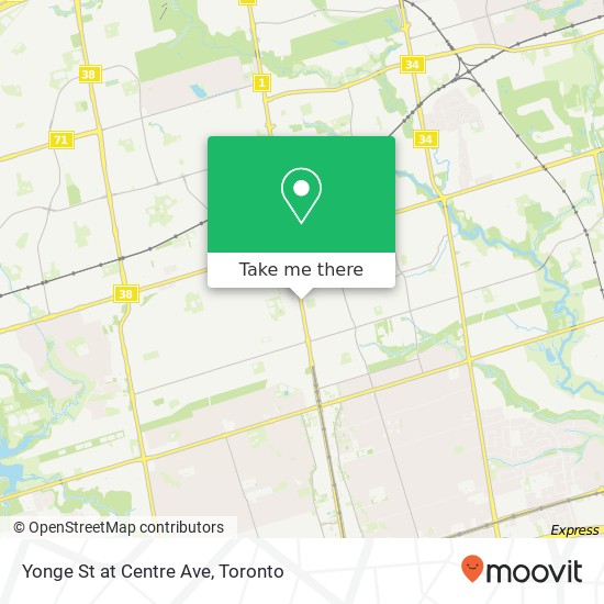 Yonge St at Centre Ave map