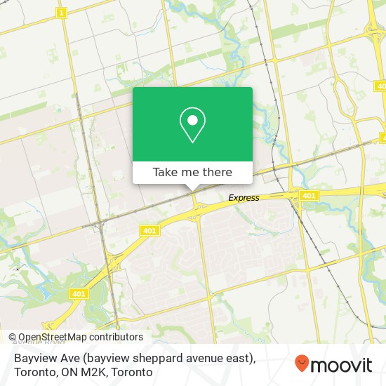 Bayview Ave (bayview sheppard avenue east), Toronto, ON M2K map