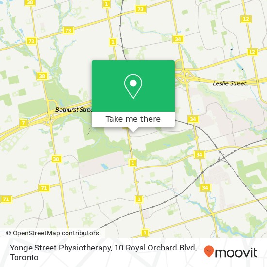 Yonge Street Physiotherapy, 10 Royal Orchard Blvd map