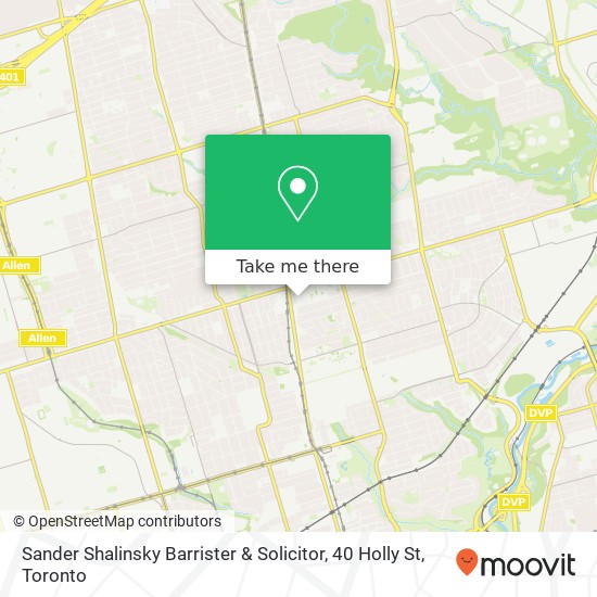 Sander Shalinsky Barrister & Solicitor, 40 Holly St map