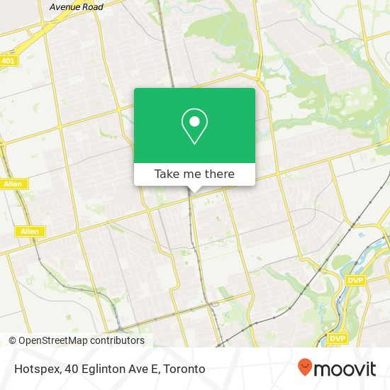 Hotspex, 40 Eglinton Ave E map