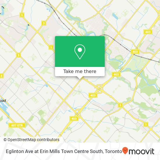 Eglinton Ave at Erin Mills Town Centre South map