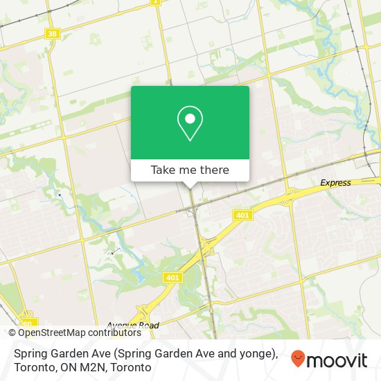 Spring Garden Ave (Spring Garden Ave and yonge), Toronto, ON M2N map