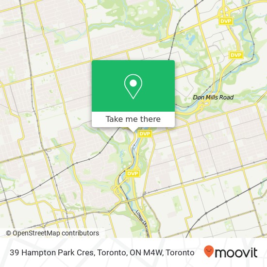 39 Hampton Park Cres, Toronto, ON M4W map