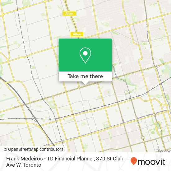 Frank Medeiros - TD Financial Planner, 870 St Clair Ave W map