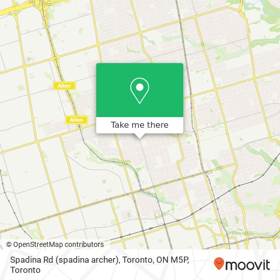 Spadina Rd (spadina archer), Toronto, ON M5P map