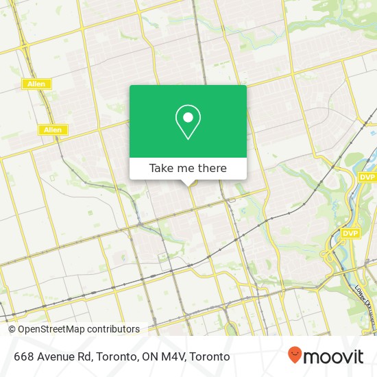 668 Avenue Rd, Toronto, ON M4V map