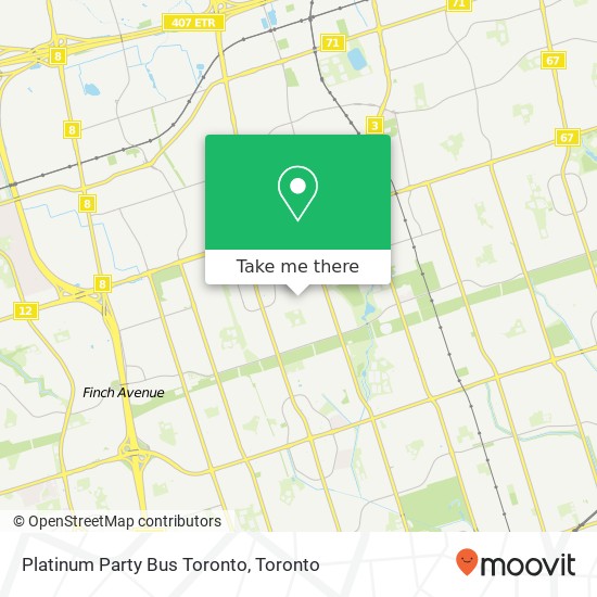 Platinum Party Bus Toronto map