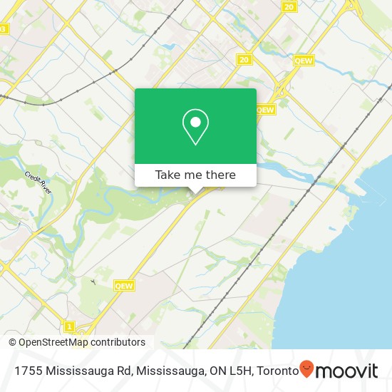 1755 Mississauga Rd, Mississauga, ON L5H map