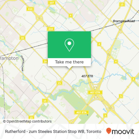 Rutherford - zum Steeles Station Stop WB map
