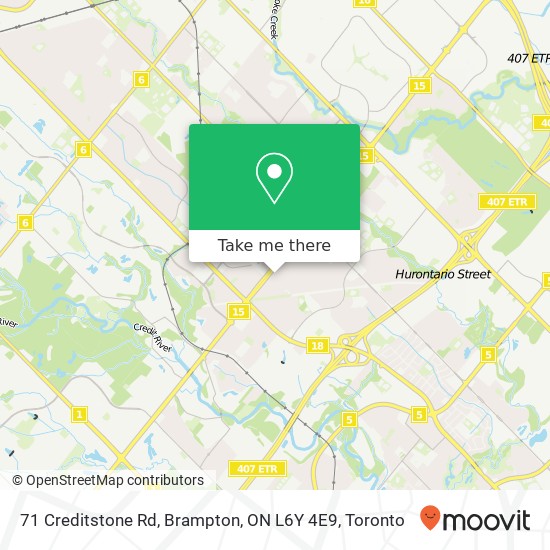 71 Creditstone Rd, Brampton, ON L6Y 4E9 map