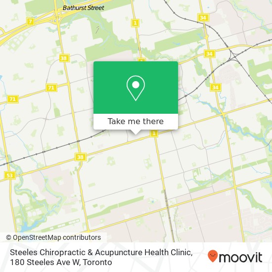 Steeles Chiropractic & Acupuncture Health Clinic, 180 Steeles Ave W map