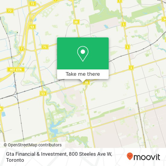 Gta Financial & Investment, 800 Steeles Ave W map