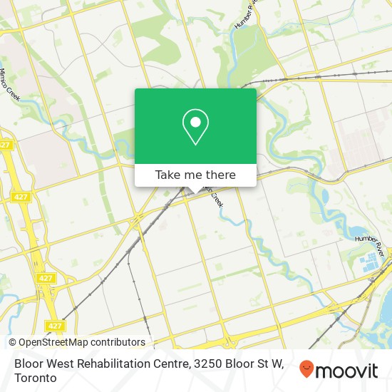 Bloor West Rehabilitation Centre, 3250 Bloor St W map