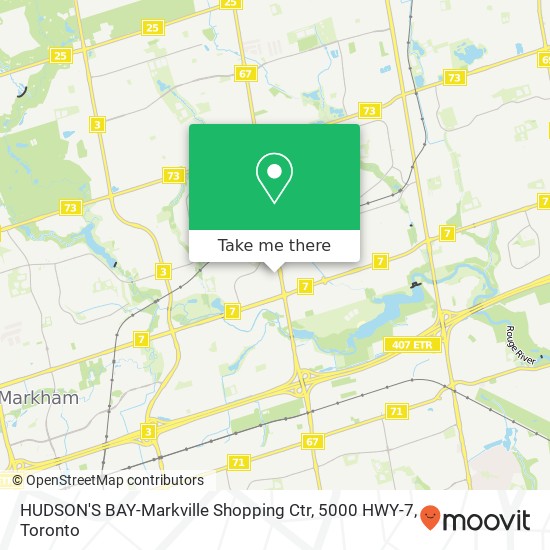 HUDSON'S BAY-Markville Shopping Ctr, 5000 HWY-7 map