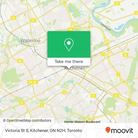 Victoria St S, Kitchener, ON N2H map