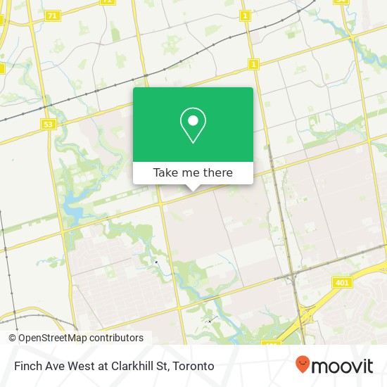 Finch Ave West at Clarkhill St map