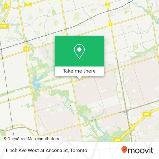 Finch Ave West at Ancona St map