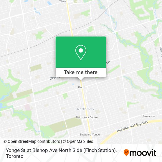Yonge St at Bishop Ave North Side (Finch Station) map