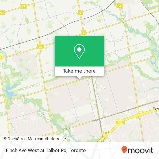 Finch Ave West at Talbot Rd map