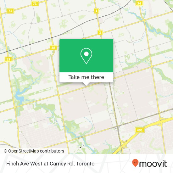 Finch Ave West at Carney Rd map